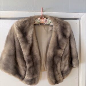 Elegant Mink Fur Shawl in Brown